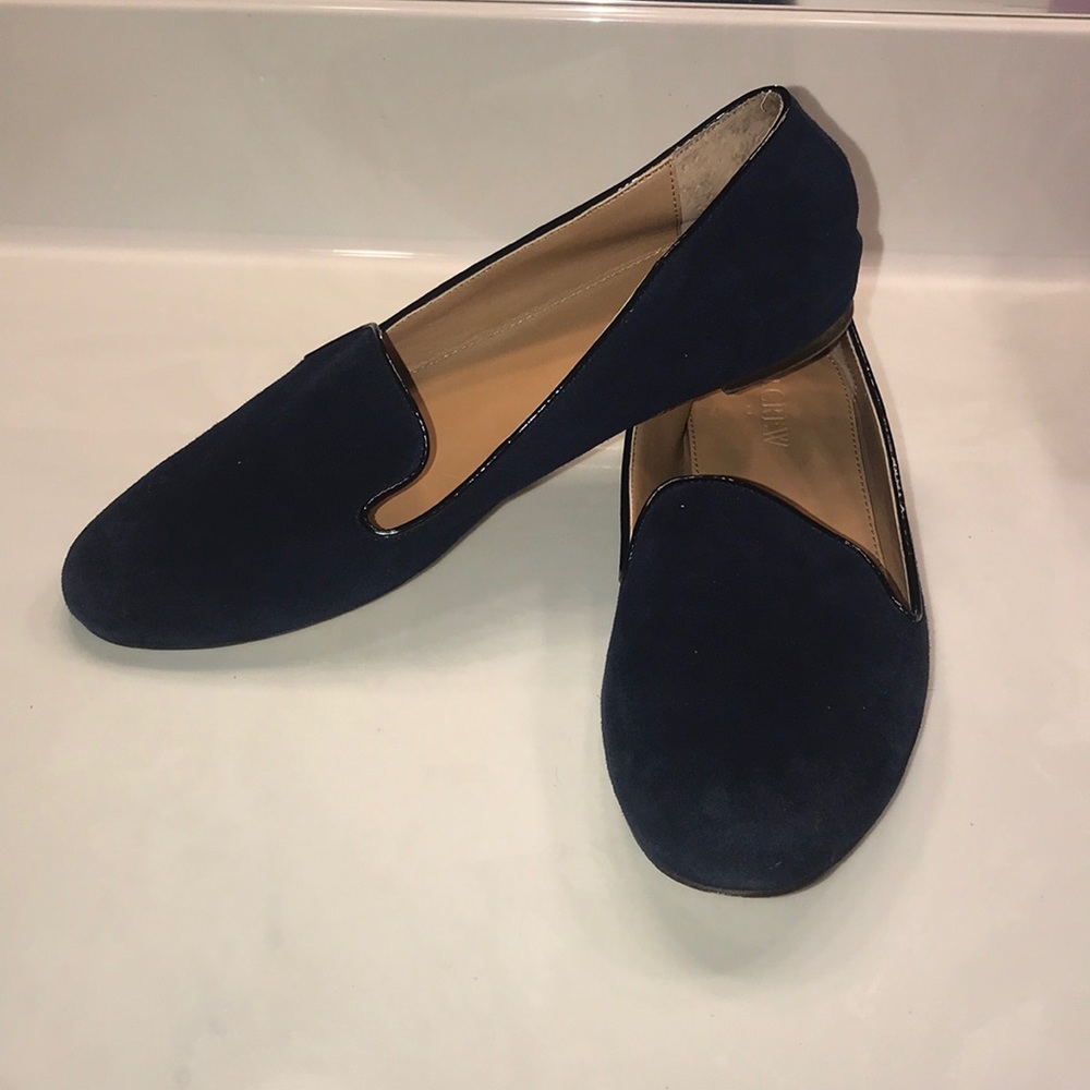 J Crew Addie Navy Suede Loafers
